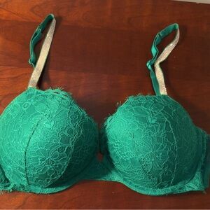 VS Rhinstone Bra Green